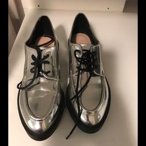 Zara Shoes - Zara silver retro loafer oxford Zara Shoes - Zara silver retro loafer oxford